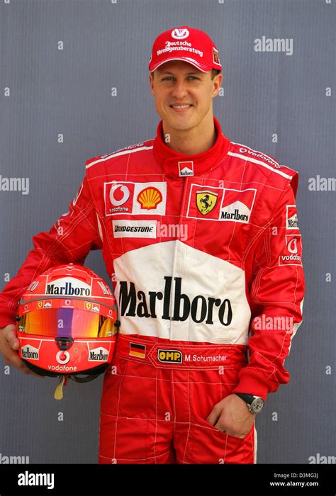 German Formula One Driver Michael Schumacher Of Ferrari Poses For