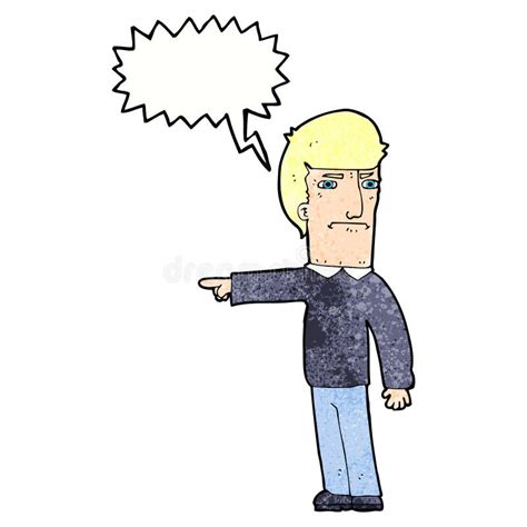 Cartoon Man Pointing With Speech Bubble Stock Illustration