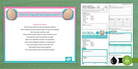 Easter Egg Drop Science Experiment Teacher Made Twinkl Worksheets