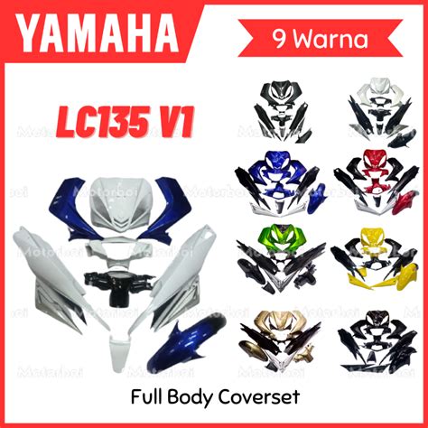 Hitam Hijau Merah Putih Yamaha Lc135 V1 Body Cover Set Hld Coverset