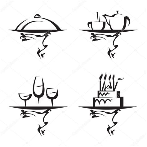 Set De Iconos Restaurantes Vector Gráfico Vectorial © Alexkava Imagen 10022091