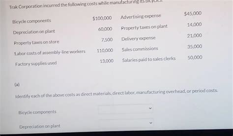 Solved Trak Corporation Incurred The Following Costs While Chegg