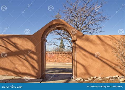 Arched Adobe Entrance Stock Image Image Of Quality Arched 39476505