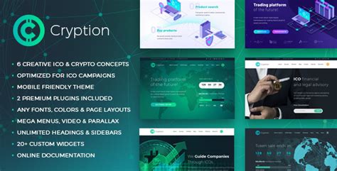 Plantilla Cryption Ico Cryptocurrency Blockchain Wordpress Theme