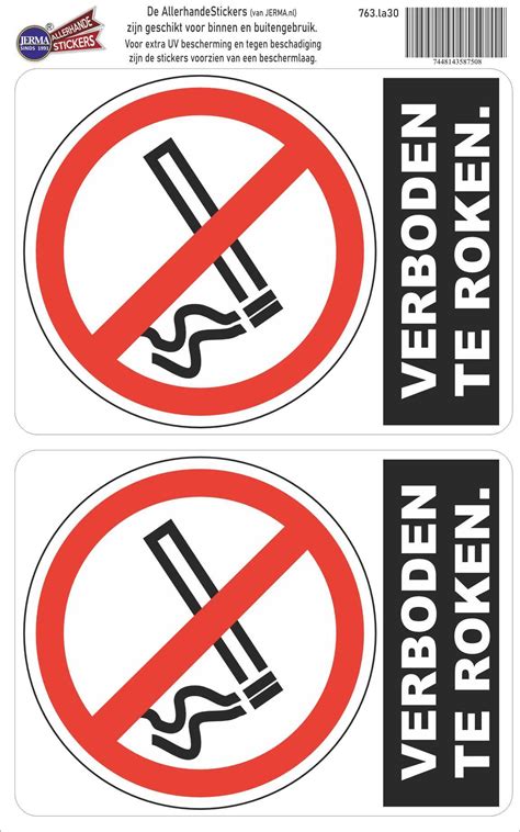 Verboden Te Roken Set Van Stickers Jerma Allerhandestickers