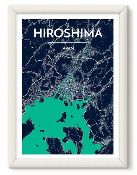 Hiroshima Map Art Print Hiroshima Map Map Art Art Prints