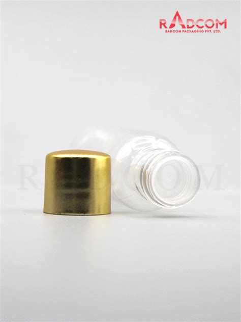 Ml Boston Clear Pet Bottle With Matt Gold Screw Cap With Zim Zam Plug