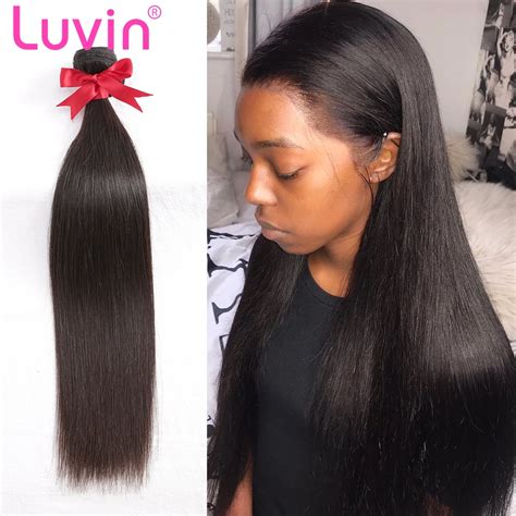 Luvin 12a Raw Indian Hair Bundles Straight Human Virgin Hair Weave 1pc