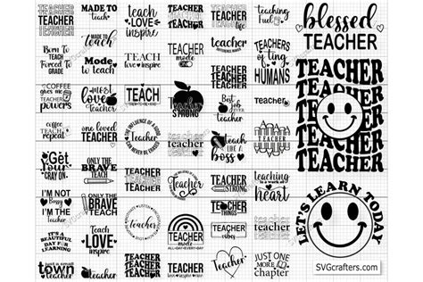 Teacher Svg Bundle Teacher Quote Svg Graphic By Ruyatreasures · Creative Fabrica