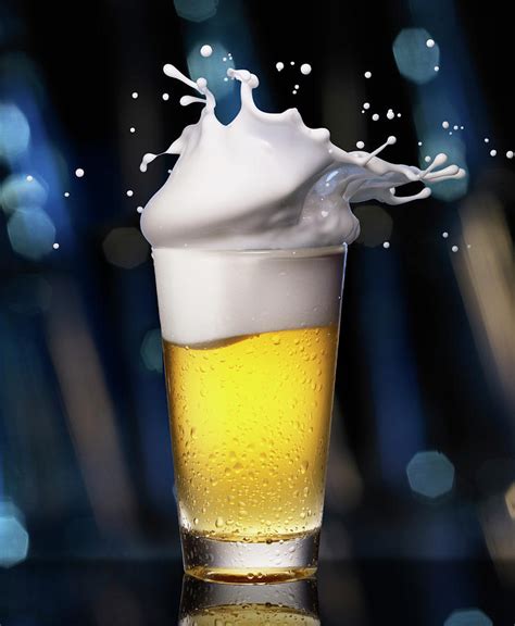 Glass Of Beer With Splashing Foam Photograph By Jack Andersen