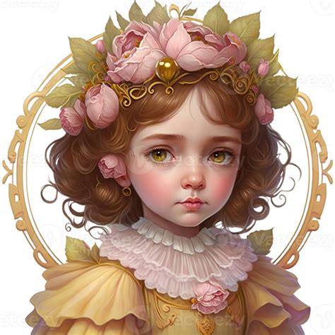 Cute Princess Digital Illustration Ai Generated 27298312 Png