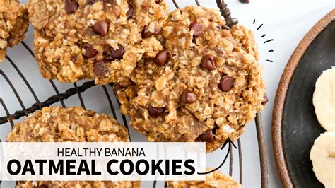 Banana Oatmeal Cookies 3 Ingredient Healthy Cookies Youtube