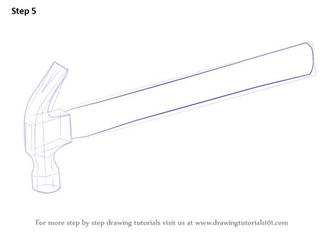 Learn How to Draw a Hammer (Tools) Step by Step : Drawing Tutorials