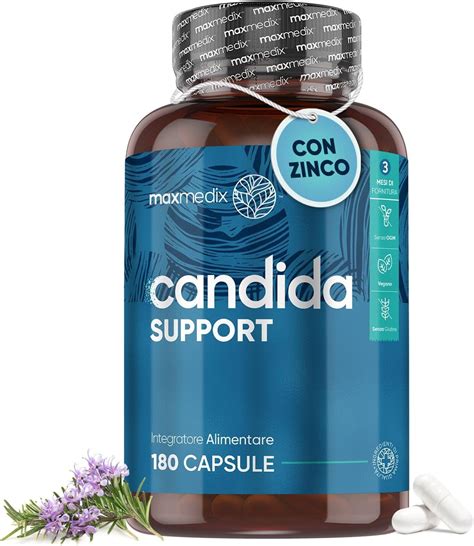 Candida Support 180 Capsule Vegan 3 Mesi Complex Con Lactobacillus