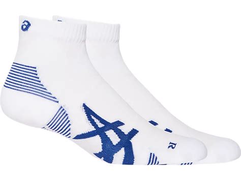 2ppk Cushion Run Quarter Sock Unisex Brilliant Whiteasics Blue Unisex Socks Asics Uk