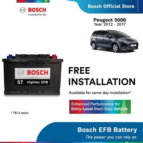 Bosch ST Hightec EFB LN3 DIN70 Battery For Peugeot 5008 12 Month