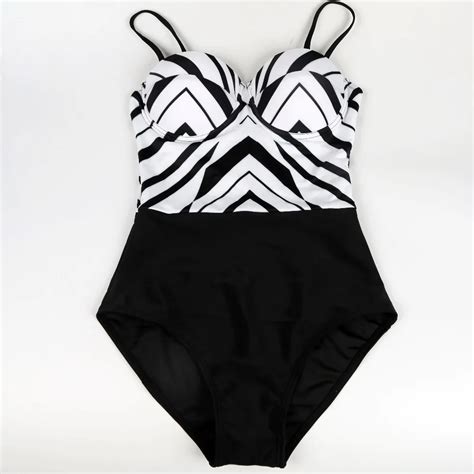 One Piece Swimsuit High Waist Striped Swimwear Women Sexy Bathing Suits Wired Push Up Bodysuit