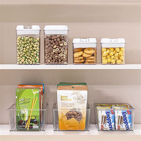 Vtopmart 4 Pack Food Storage Organizer Bins Clear Plastic Storage Bins