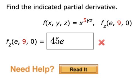 Solved Find The Indicated Partial Derivative