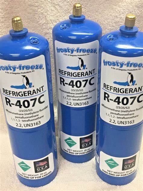 R407C, R-407C, R-407, R22 Alternate, Refrigerant, (3) 28 oz. Cans ...