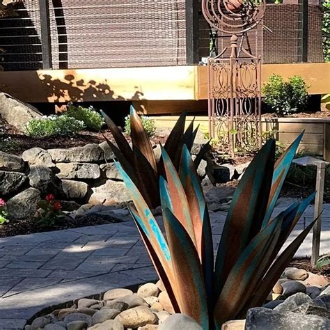 Agave Plant Sculpture Cast Iron Garden Art Decor Rustic Temu In