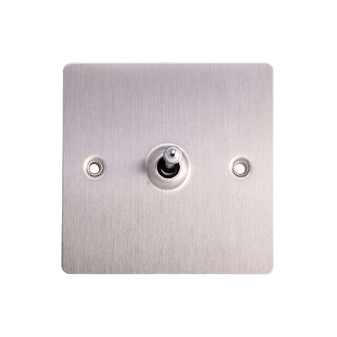 Holder 10a 2 Way Single Brushed Steel Toggle Switch Departments Diy