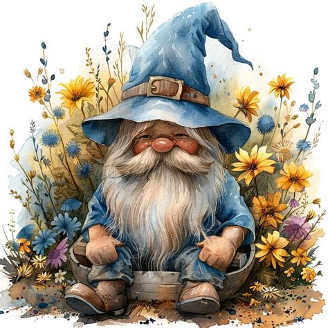 Download Garden Gnome Illustration Spring Fantasy Art Whimsical Gnome