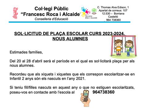 Novetats Ceip Francesc Roca I Alcaide