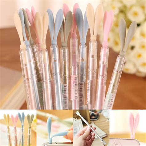 Cute Kawaii Creative Rabbit Ear Plastic Ballpoint Pen Cartoon Rabbit