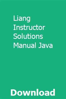 Instructor Solutions Manual Java Liang