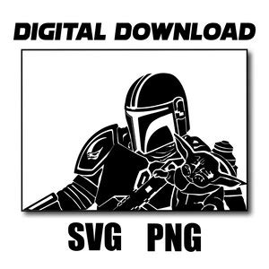 Mandalorian & Grogu SVG Digital Download SVG PNG Star Wars Mando Baby Yoda Cricut Design the ...