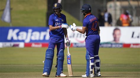 Dhawan Gill Fifties Propel India To Wicket Win Crickit