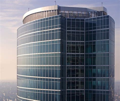 Building Exterior Facade Reflective Glass Visible Framing Aluminum