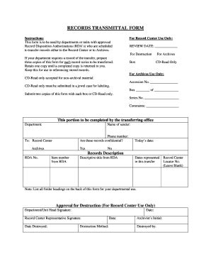 Fillable Online Uwstout Records Transmittal Form Uwstout Fax Email