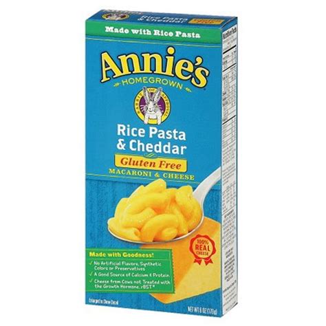 Annie S Homegrown Gluten Free Rice Pasta Cheddar Macaroni Cheese