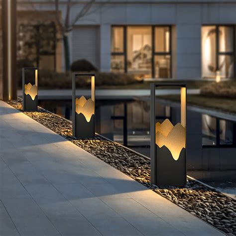 Modern Outdoor Post Lights LED Pillar Light Solar Landscape Lighting ...