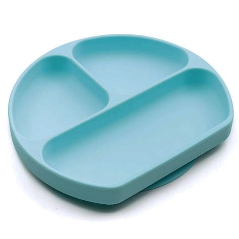 Baby Suction Plates, Silicone Suction Plate With Lid, (Blue) – EXULTIMATE