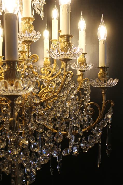 Baccarat Important Lustre Feux Milieu Du Xixe Si Cle N