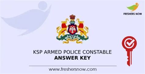 KSP Armed Police Constable Final Answer Key 2024 Out