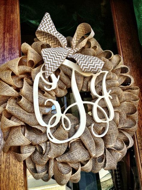 Burlap Wreath Etsy Wreath Initial Wreaths For Door Spring Door Wreath Monogram Wreath