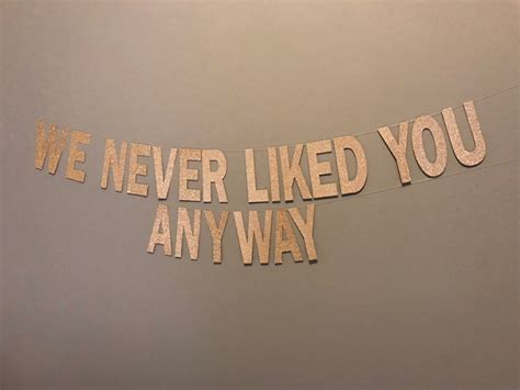 We Never Liked You Anyway Banner We Never Liked You Anyway Etsy