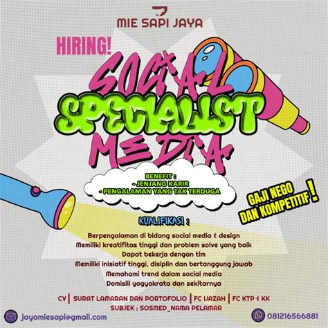 Lowongan Kerja Social Media Specialist Di Mie Sapi Jaya Lokerjogja Id