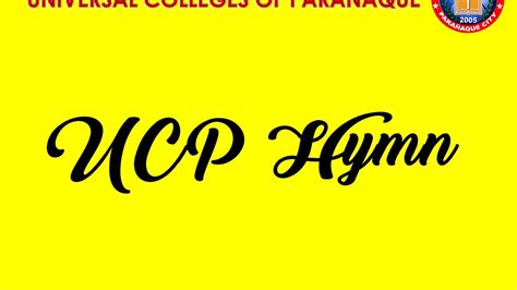 UCP Hymn with Lyrics (Universal Colleges of Parañaque Hymn) - YouTube