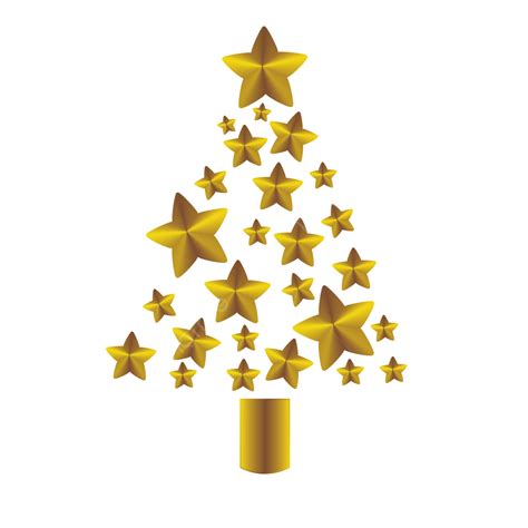 3d Gold Star Christmas Tree Transparent Background Christmas Tree