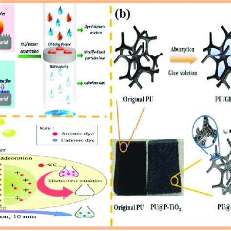 A Schematics Of The Wetting Behavior And Oil Water Separation Of The