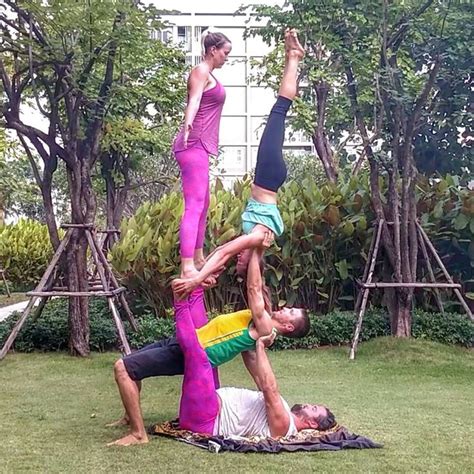 Bob and Trish, acro-yoga, four person acro pose, pillar of pink, counter balance | Acro yoga ...