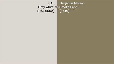 Ral Grey White Ral 9002 Vs Benjamin Moore Smoke Bush 1519 Side By