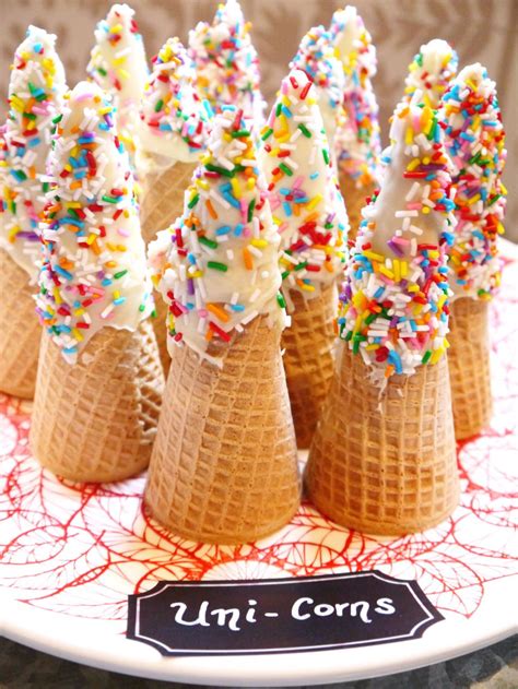 Ice Cream Cone Unicorn Horns Unicorn Party Food Unicorn Birthday