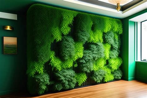 Premium Ai Image Green Wall Interior