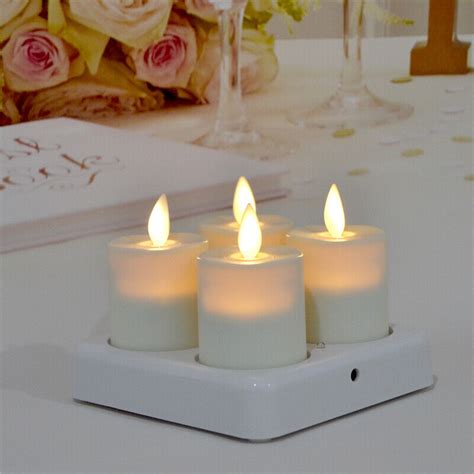 Luminara Rechargeable LED Tealight Votives Candles With Moving Flame